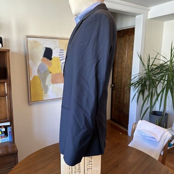 The Blk Tux 40R Tollegno 1900 Black Jacket 100% Merino Wool Double Vent 2 Button - Picture 5 of 9